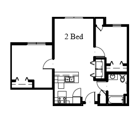 a floor plan of a two bedroom unit